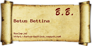 Betus Bettina névjegykártya